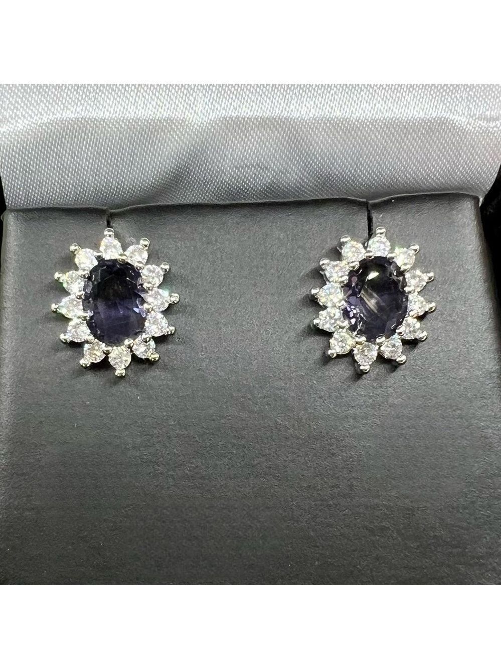 S925 Silver Amethyst Zircon Earrings